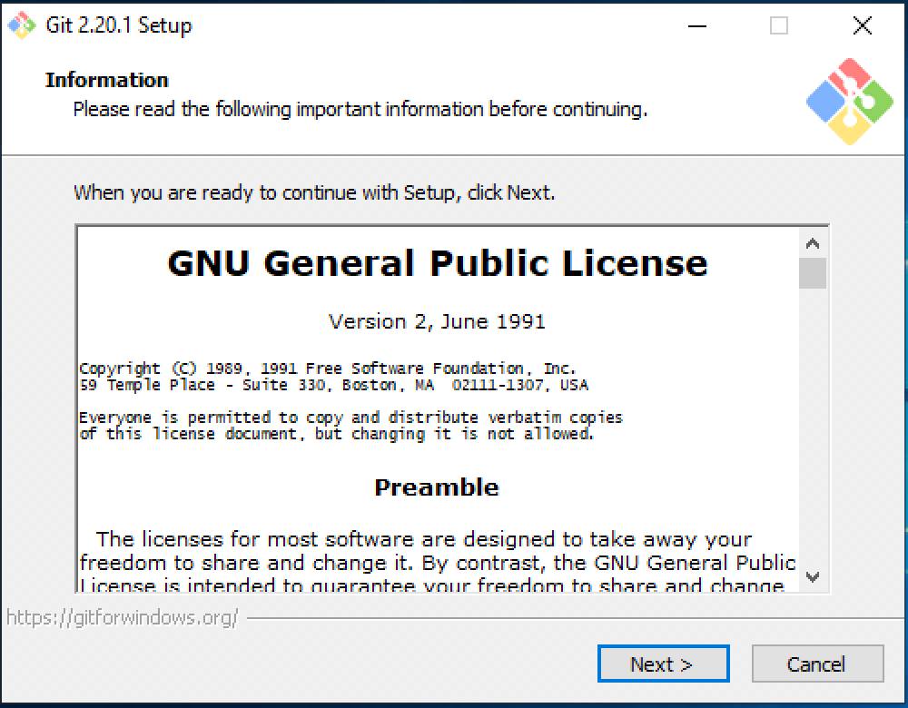 Click Next to accept GNU License. Click Next to accept GNU License.