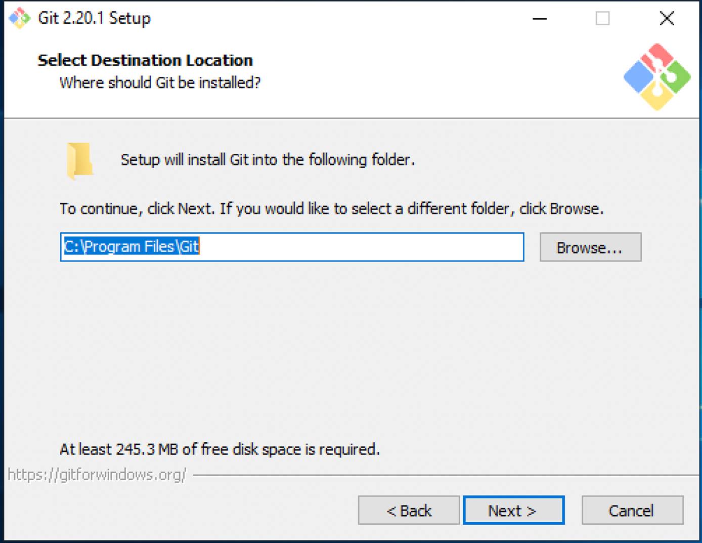 Click Next for default or Browse to change. Click Next for default or Browse to change.