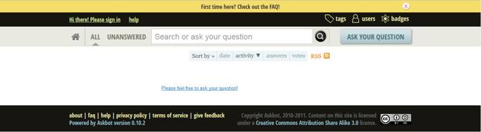 access askbot on web browser