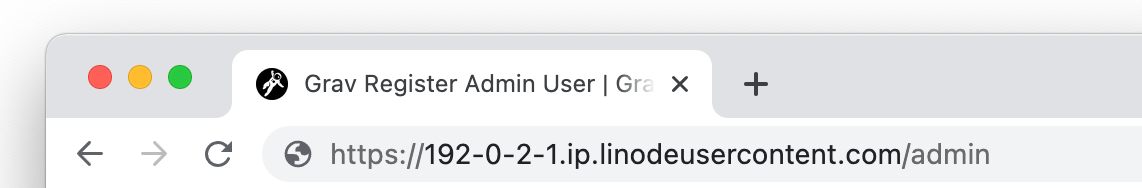 Screenshot of the URL bar with the Grav URL Screenshot of the URL bar with the Grav URL